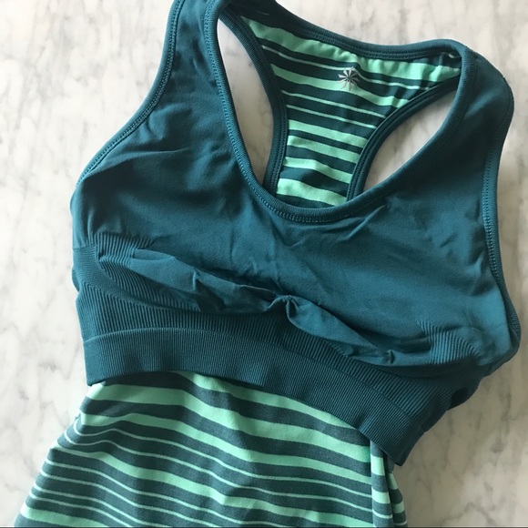 Athleta Striped Racerback Tank Top Built-in Bra - Picture 6 of 7